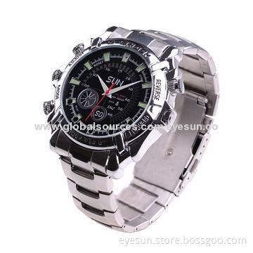 Waterproof Watch Camera, HD with Night-vision Function, 1,920 x 1,080 Pixels, 4/8/16GB Memory